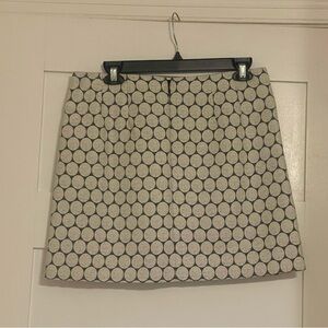 J. Crew Black and Cream Geometric Mini Skirt